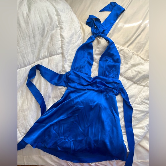 Lucy in the Sky Dresses Lucy In The Sky Waverly Satin Dress In Royal Blue Poshmark